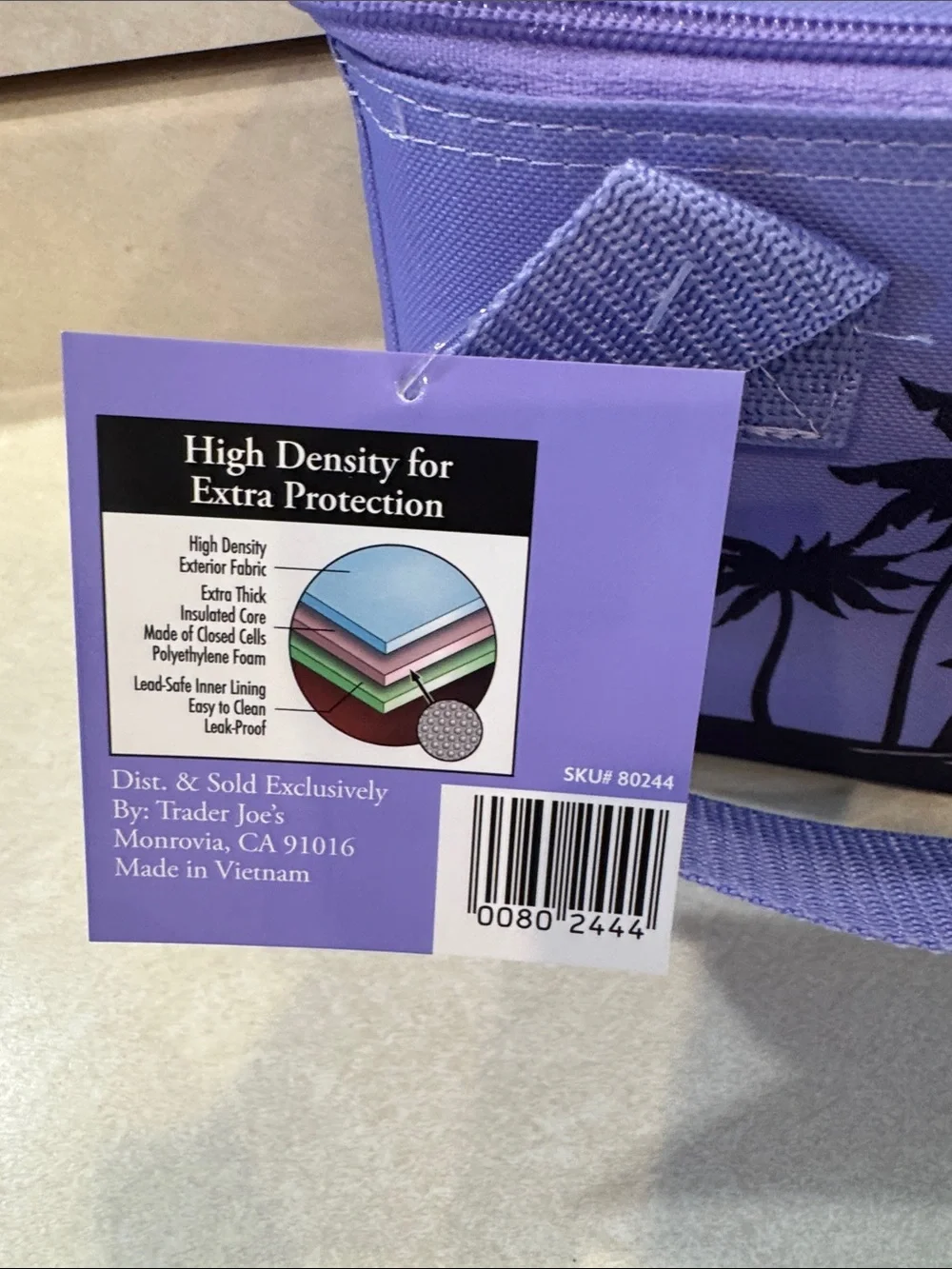 Trader Joe's Purple Insulated Lunch Cooler Bag